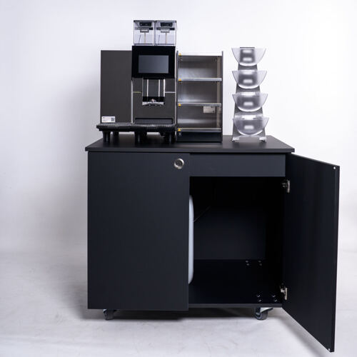 Massgeschneiderte Möbel für Kaffeemaschine Holz auf Rollen